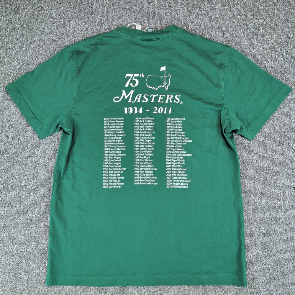 Masters Collection 2011 75th Masters T-Shirt Mens Medium Green Golf Cotton Tee